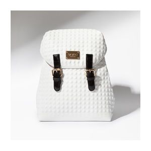 Bubble black and white leather